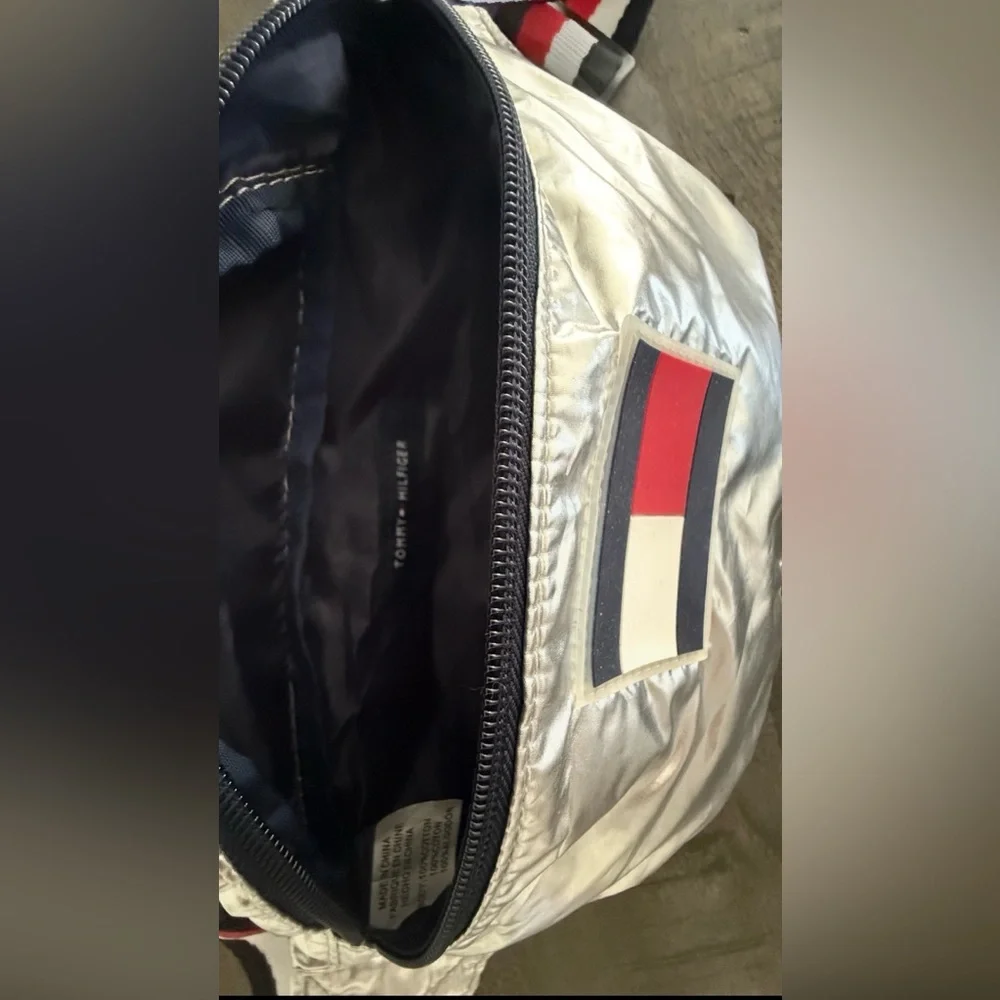 Tommy Hilfiger Silver Belt Bag with Logo